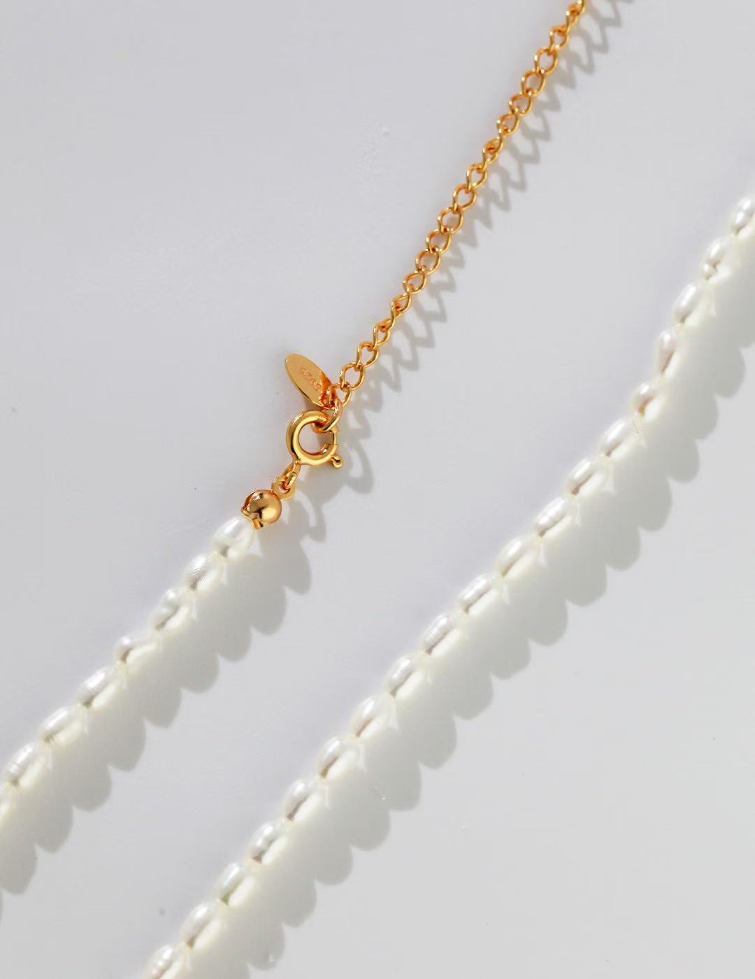 Minimalist Baroque Pearl Necklace