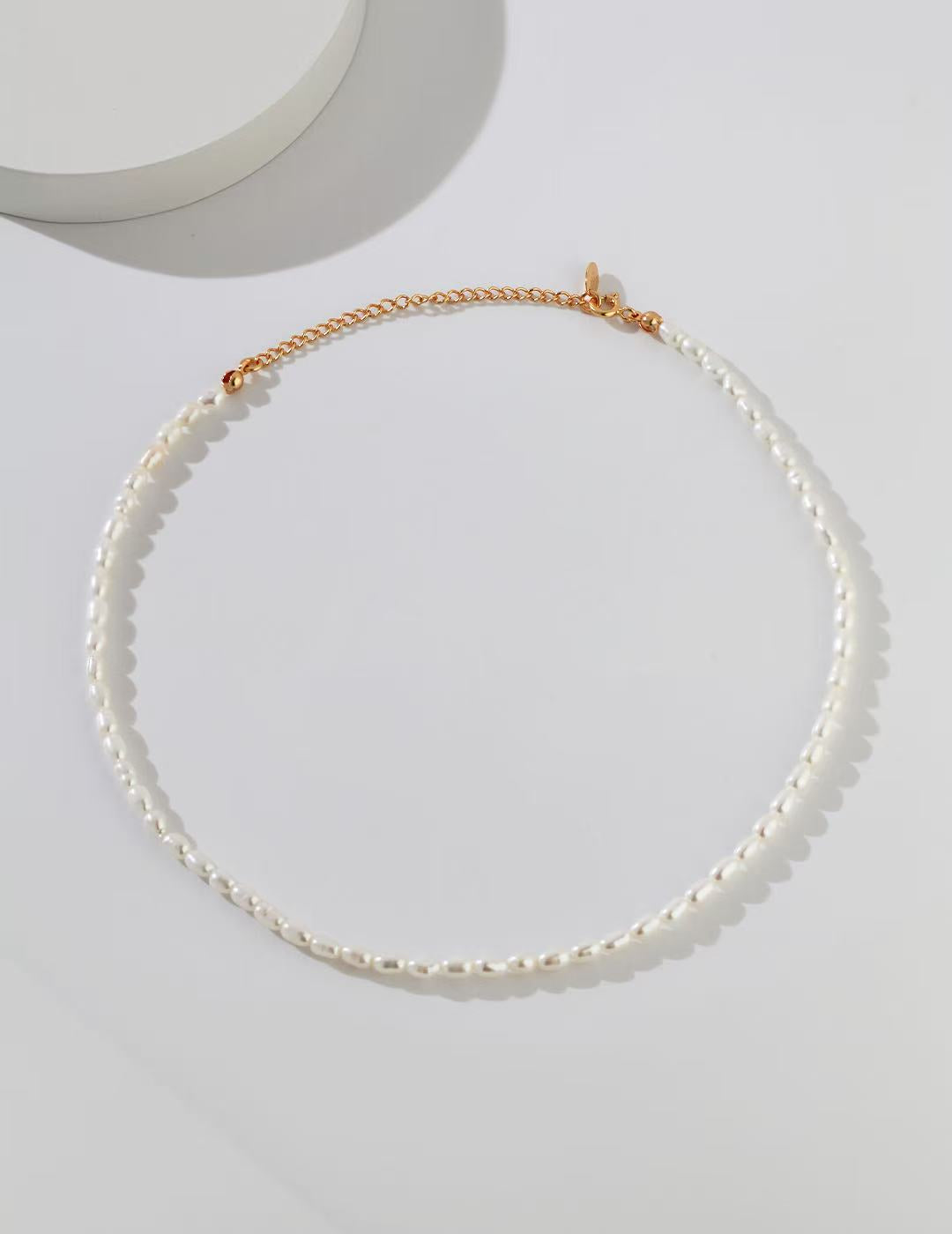 Minimalist Baroque Pearl Necklace
